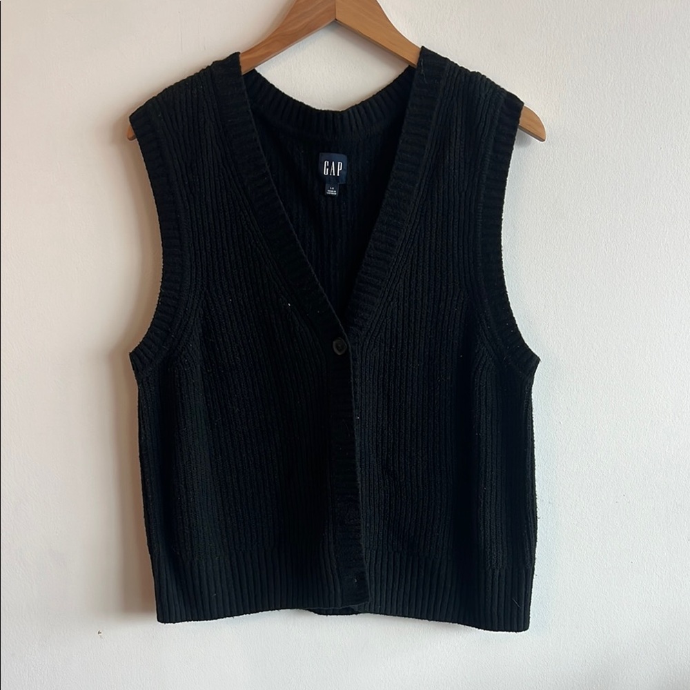 GAP Ribbed Black Sleeveless Vest